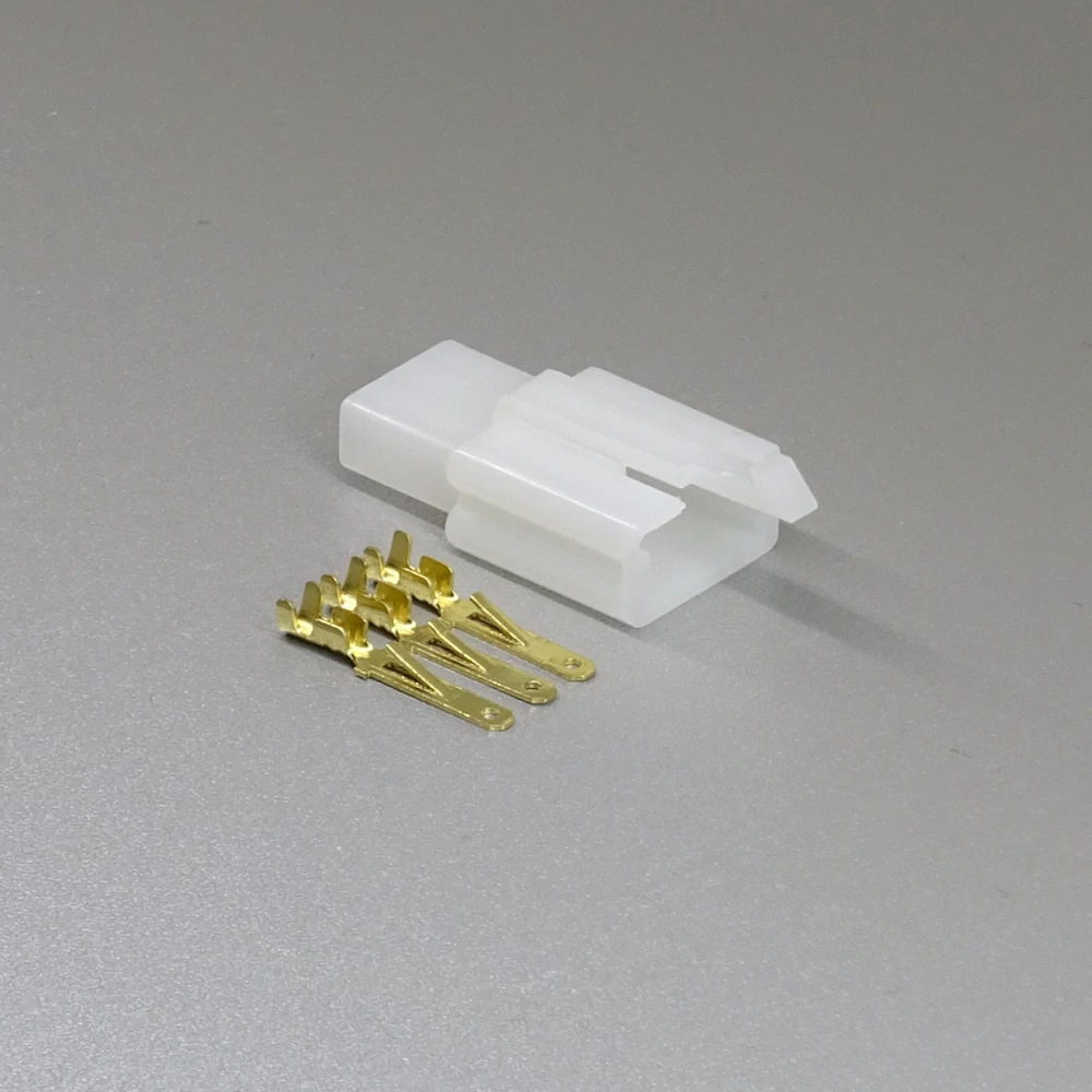 Sada konektoru Faston 2.8 mm, 3 póly, bílá - vidlice (samec)