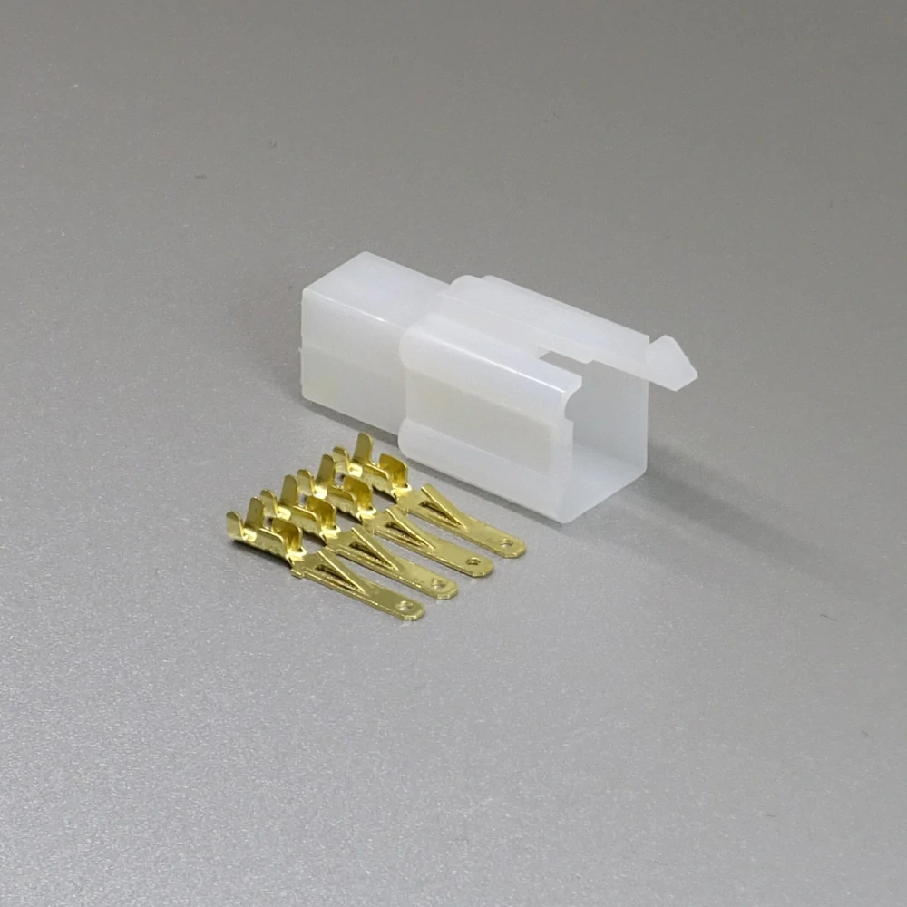 Sada konektoru Faston 2.8 mm, 4 póly, bílá - vidlice (samec)