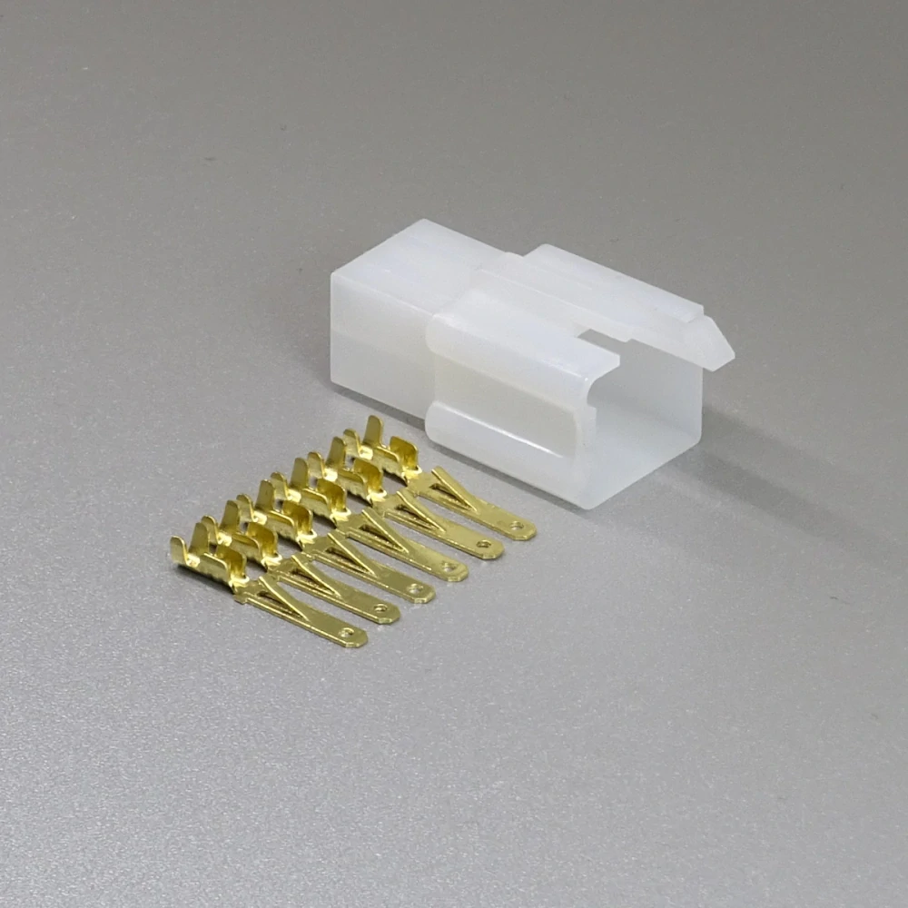 Sada konektoru Faston 2.8 mm, 6 pólů, bílá - vidlice (samec)