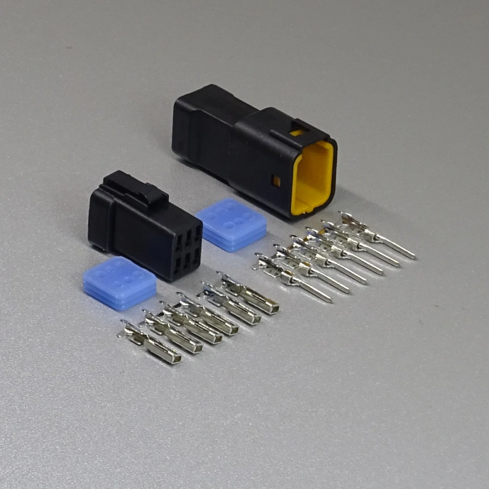 Sada vodotěsného konektoru 0.9 mm, 6 pólů, černá
