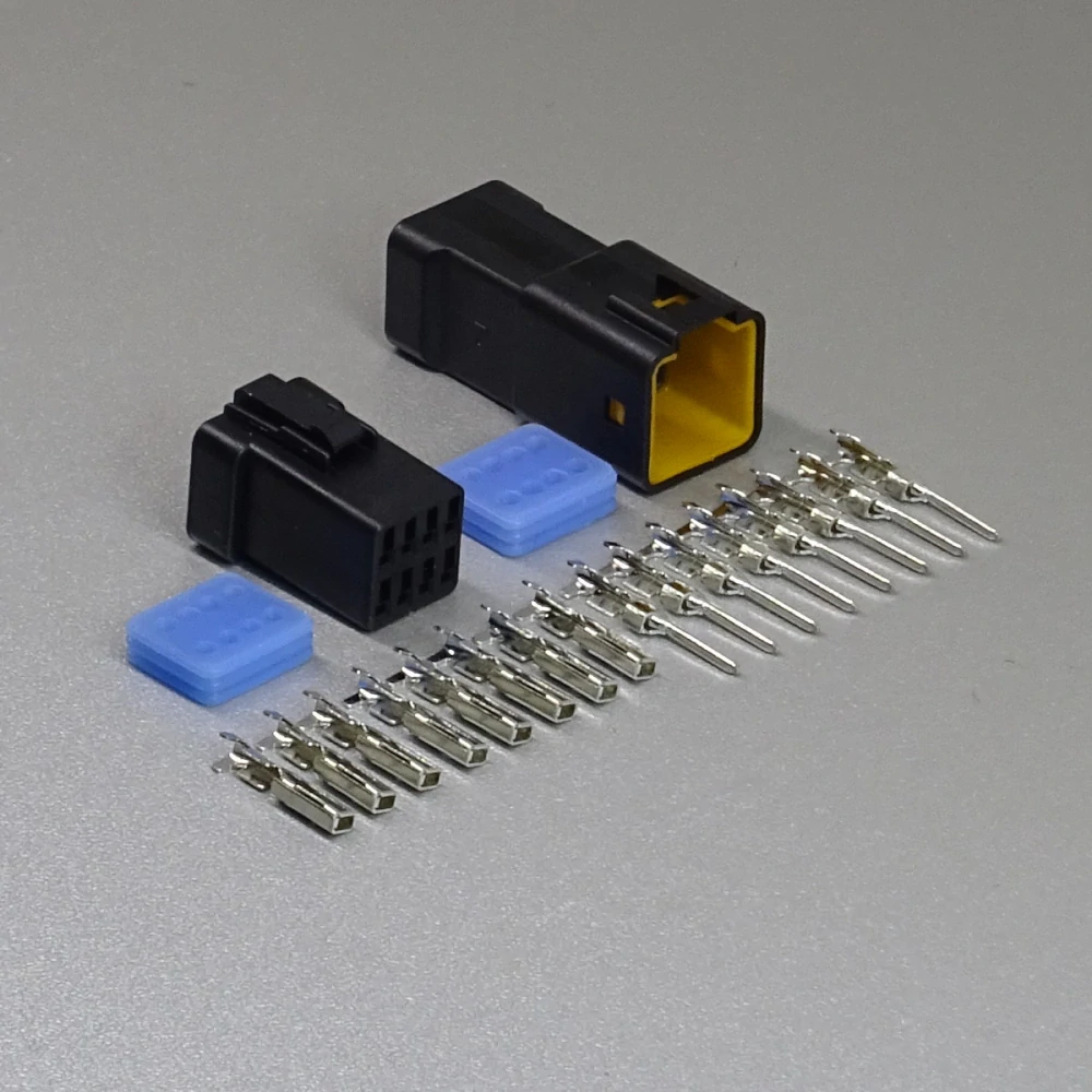Sada vodotěsného konektoru 0.9 mm, 8 pólů, černá